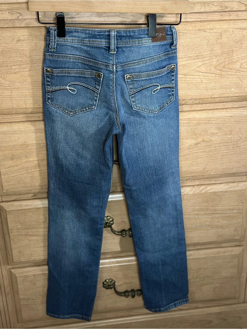 Justice Blue Jeans with Rhinestone Side Detail | Size 10 short